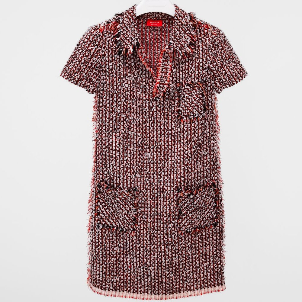 Lanvin Ete 2012 Red Boucle Tweed Mini Dress